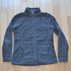 Woolrich Full Zip Fleece Sweater Jacket Size M Gray